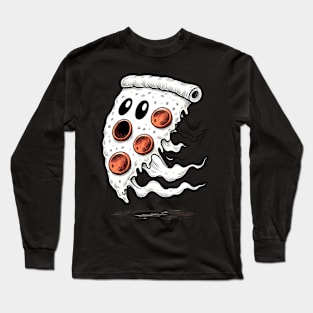 Funny Pizza Ghost Halloween Long Sleeve T-Shirt